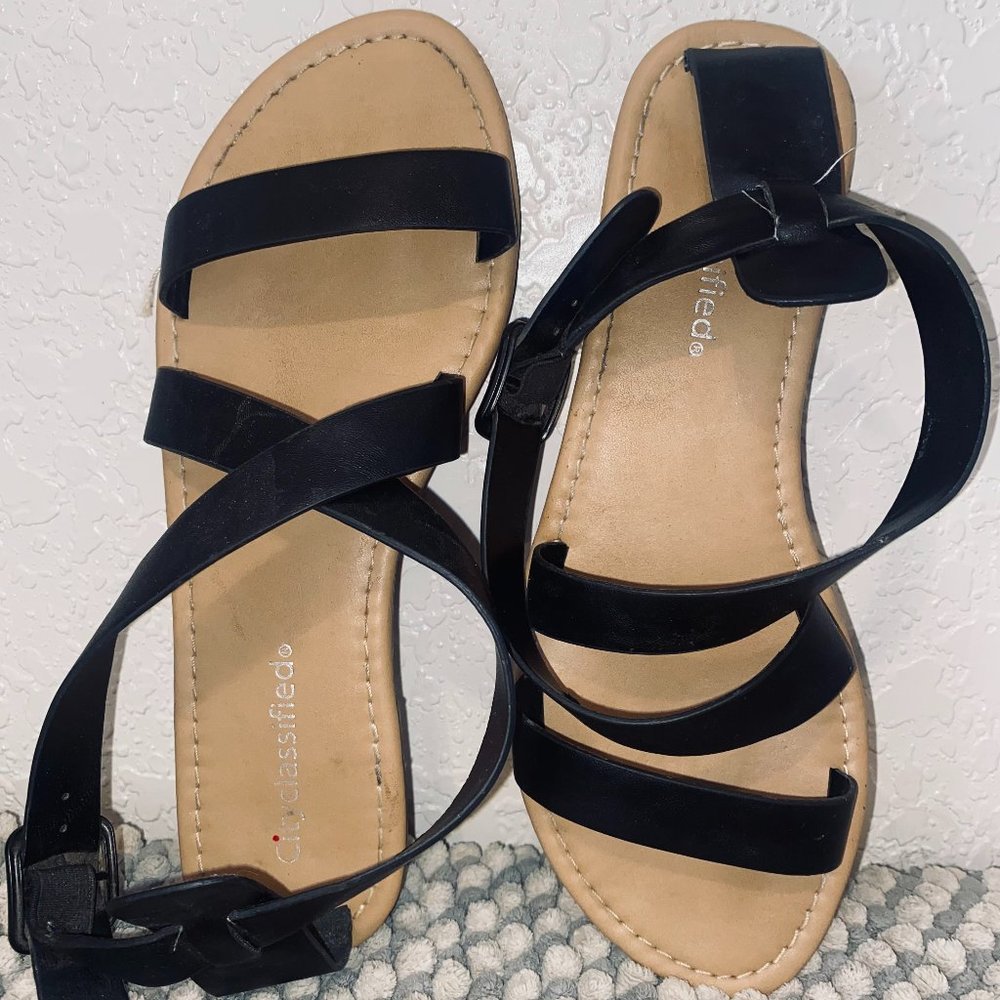 Cityclassified Black Sandals, U.S. Size 8
